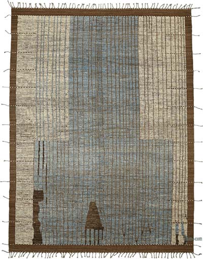 New Moroccan Style Hand-Knotted Rug - 9' 5" x 12' 6" (113" x 150")