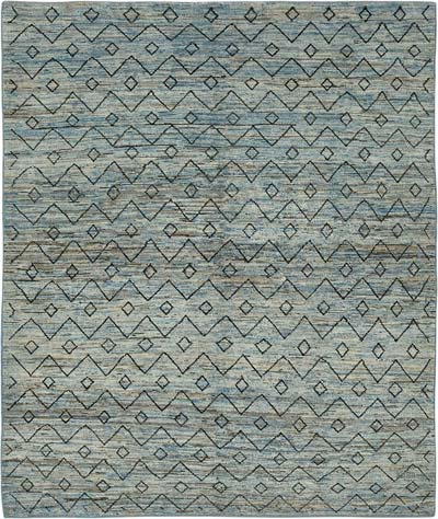 New Moroccan Style Hand-Knotted Rug - 8' 2" x 9' 10" (98" x 118")