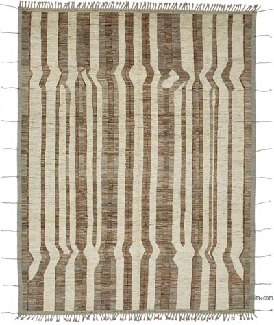 New Moroccan Style Hand-Knotted Rug - 9' 5" x 12' 1" (113" x 145")
