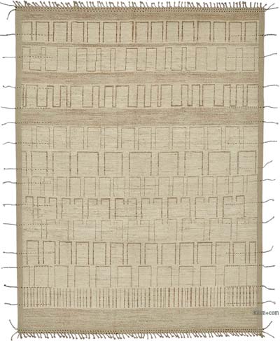 New Moroccan Style Hand-Knotted Rug - 9' 1" x 12' 3" (109" x 147")
