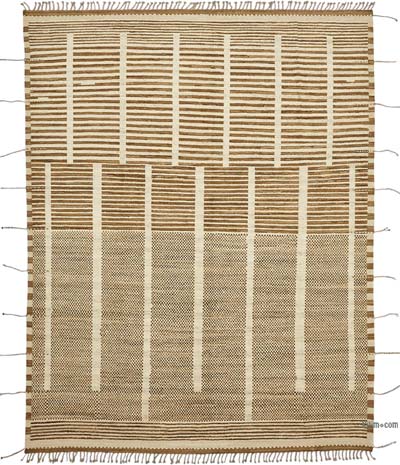 New Moroccan Style Hand-Knotted Rug - 9' 2" x 12' 1" (110" x 145")