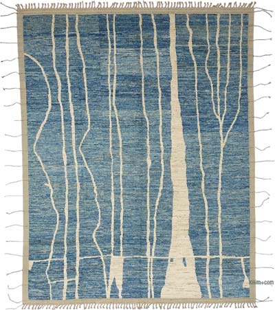 New Moroccan Style Hand-Knotted Rug - 9' 5" x 12' 1" (113" x 145")