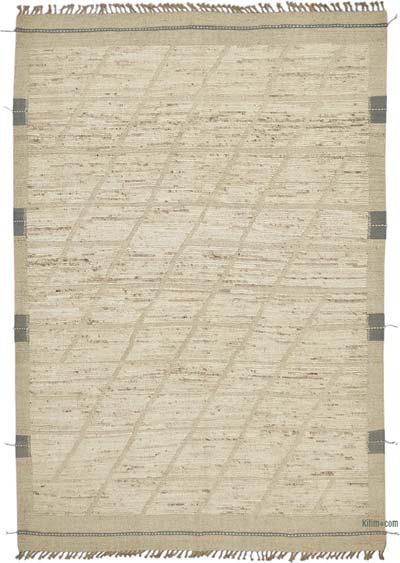 New Moroccan Style Hand-Knotted Rug - 6' 7" x 9' 8" (79" x 116")