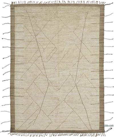New Moroccan Style Hand-Knotted Rug - 6' 9" x 9' 8" (81" x 116")