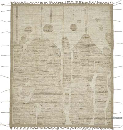 New Moroccan Style Hand-Knotted Rug - 8' 4" x 10' 1" (100" x 121")