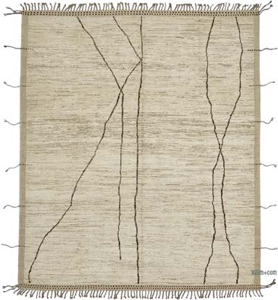 New Moroccan Style Hand-Knotted Rug - 8' 5" x 9' 11" (101" x 119")