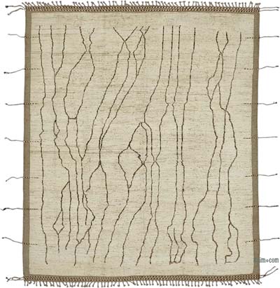 New Moroccan Style Hand-Knotted Rug - 8' 5" x 9' 9" (101" x 117")
