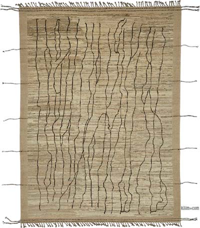 New Moroccan Style Hand-Knotted Rug - 7' 3" x 9' 11" (87" x 119")