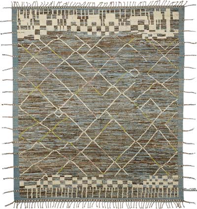 New Moroccan Style Hand-Knotted Rug - 8' 6" x 10'  (102" x 120")