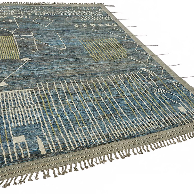 Nueva Alfombra Tejida a Mano de Estilo Marroquí - 219 cm x 307 cm - K0083979