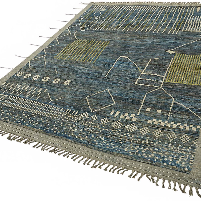 Nueva Alfombra Tejida a Mano de Estilo Marroquí - 219 cm x 307 cm - K0083979