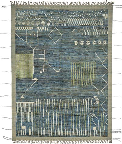Nueva Alfombra Tejida a Mano de Estilo Marroquí - 219 cm x 307 cm