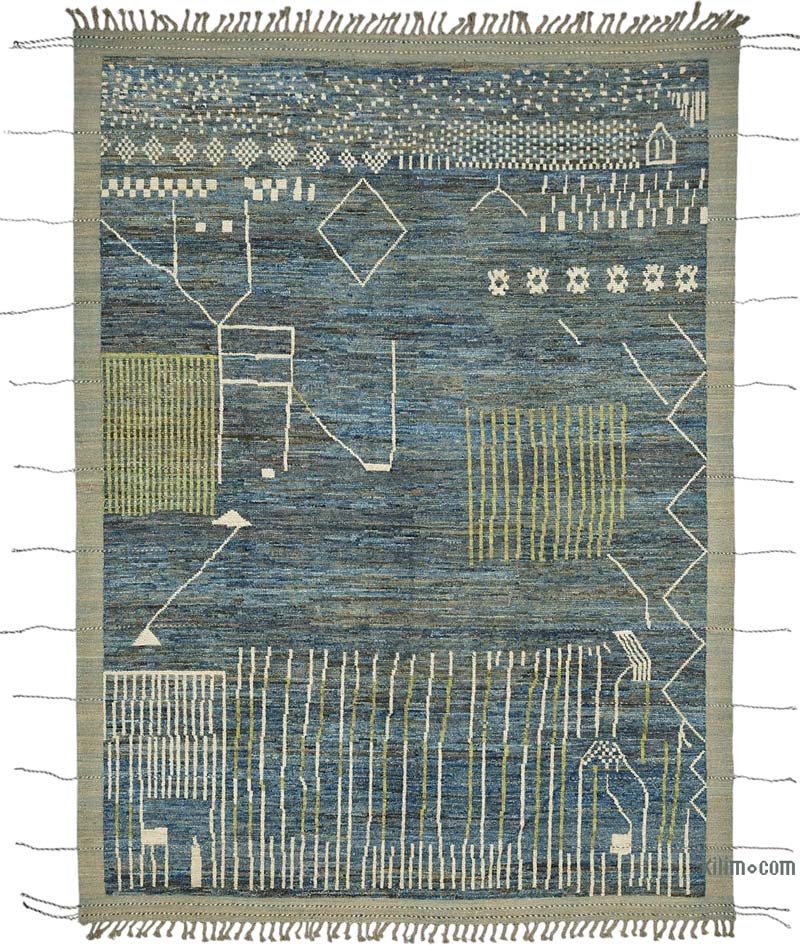 Nueva Alfombra Tejida a Mano de Estilo Marroquí - 219 cm x 307 cm - K0083979