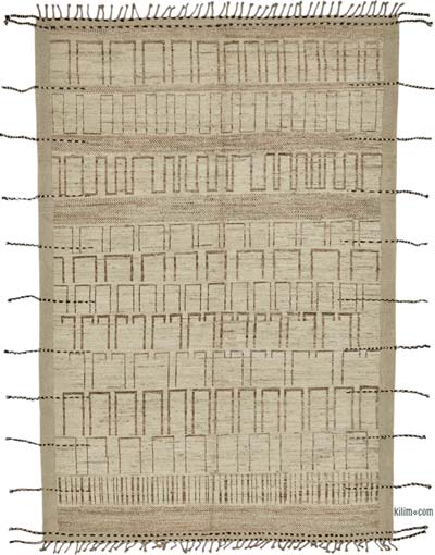 New Moroccan Style Hand-Knotted Rug - 6' 8" x 9' 11" (80" x 119")