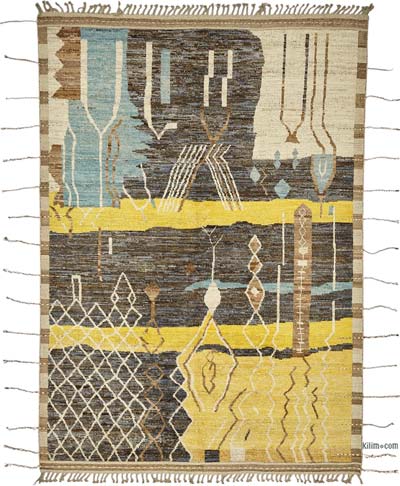 New Moroccan Style Hand-Knotted Rug - 6' 10" x 10' 1" (82" x 121")
