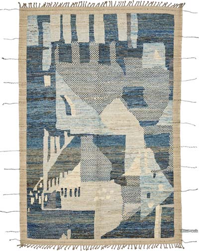 New Moroccan Style Hand-Knotted Rug - 6' 8" x 10'  (80" x 120")