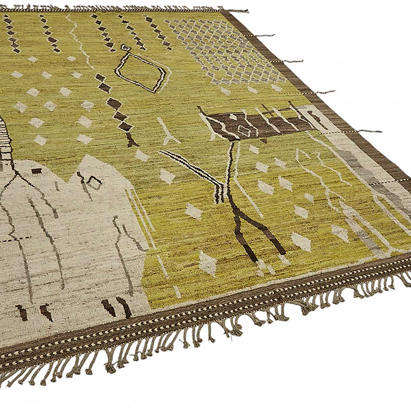 Nueva Alfombra Tejida a Mano de Estilo Marroquí - 220 cm x 309 cm - K0083989