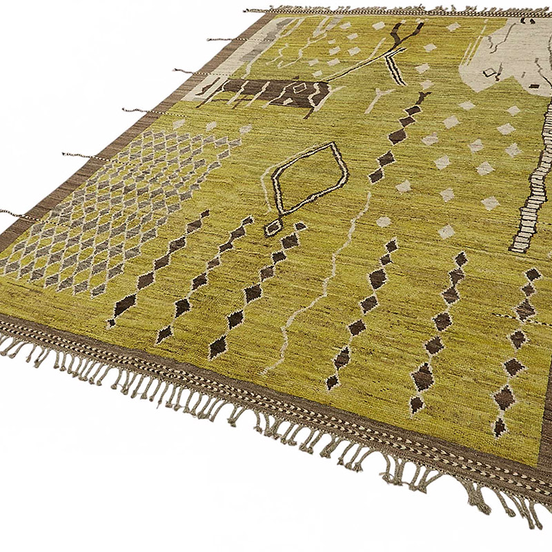 Nueva Alfombra Tejida a Mano de Estilo Marroquí - 220 cm x 309 cm - K0083989
