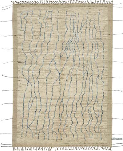 New Moroccan Style Hand-Knotted Rug - 6' 11" x 10' 2" (83" x 122")