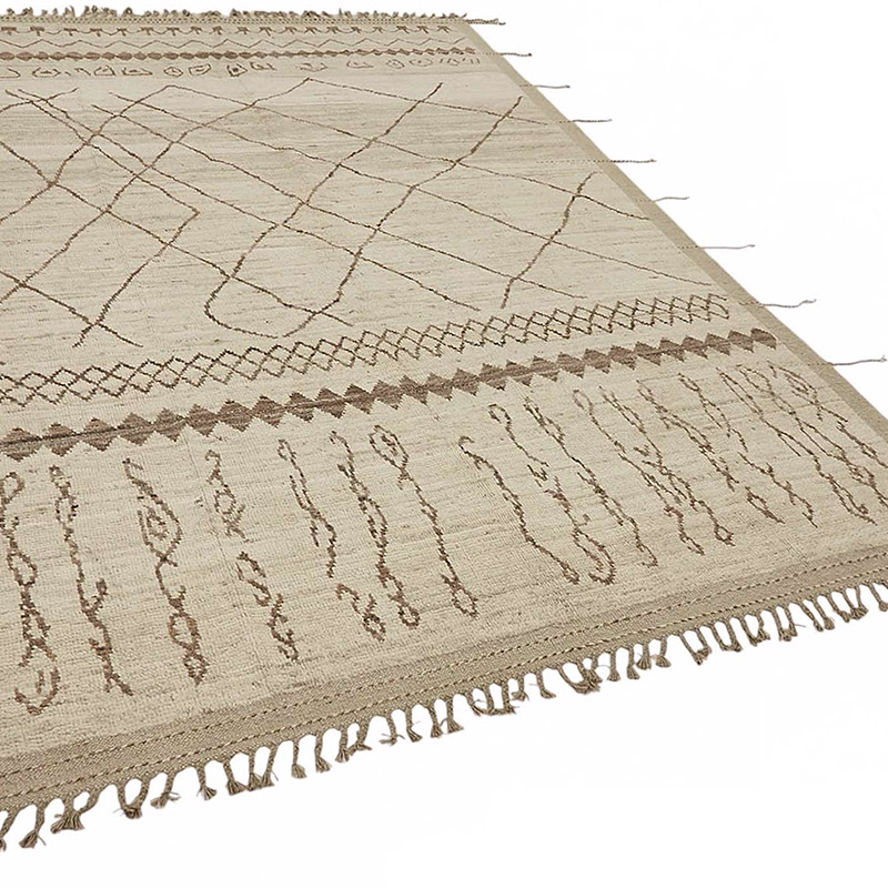Nueva Alfombra Tejida a Mano de Estilo Marroquí - 212 cm x 311 cm - K0083999