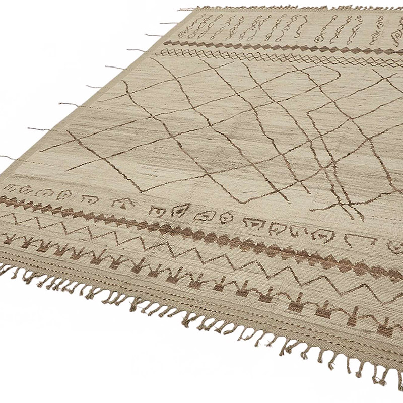 Nueva Alfombra Tejida a Mano de Estilo Marroquí - 212 cm x 311 cm - K0083999