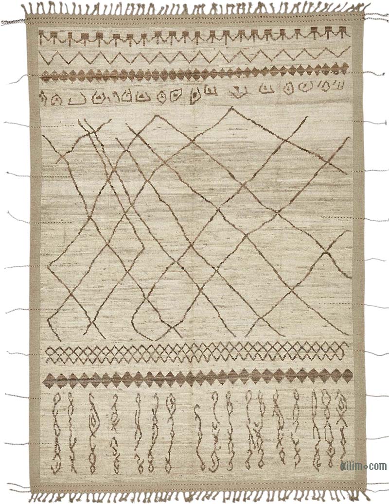 Nueva Alfombra Tejida a Mano de Estilo Marroquí - 212 cm x 311 cm - K0083999