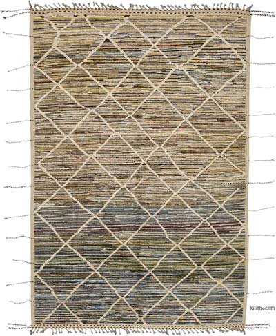 New Moroccan Style Hand-Knotted Rug - 6' 6" x 9' 10" (78" x 118")