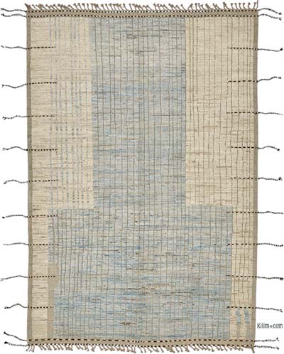 New Moroccan Style Hand-Knotted Rug - 6' 8" x 9' 10" (80" x 118")