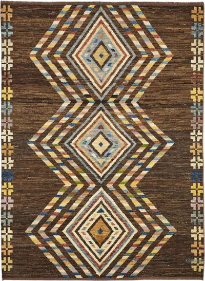 Nueva Alfombra Tejida a Mano de Estilo Marroquí - 174 cm x 245 cm