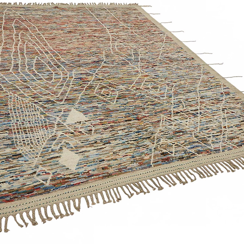 Nueva Alfombra Tejida a Mano de Estilo Marroquí - 215 cm x 297 cm - K0084021