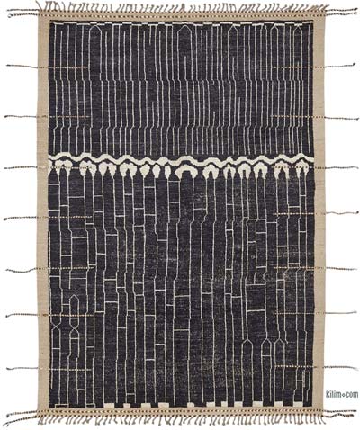 New Moroccan Style Hand-Knotted Rug - 6' 10" x 9' 10" (82" x 118")