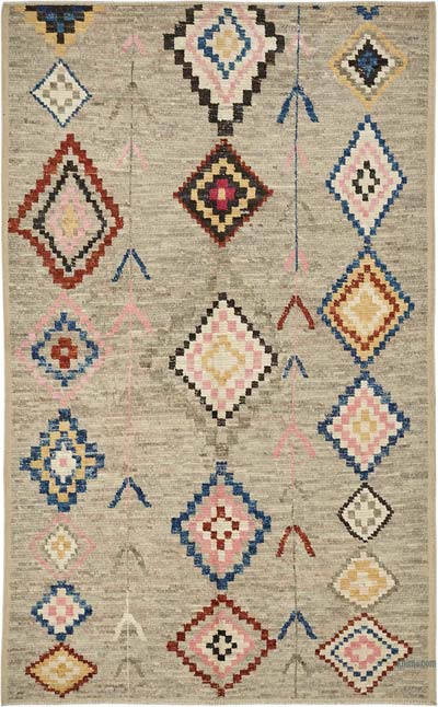New Moroccan Style Hand-Knotted Rug - 5' 11" x 9' 6" (71" x 114")