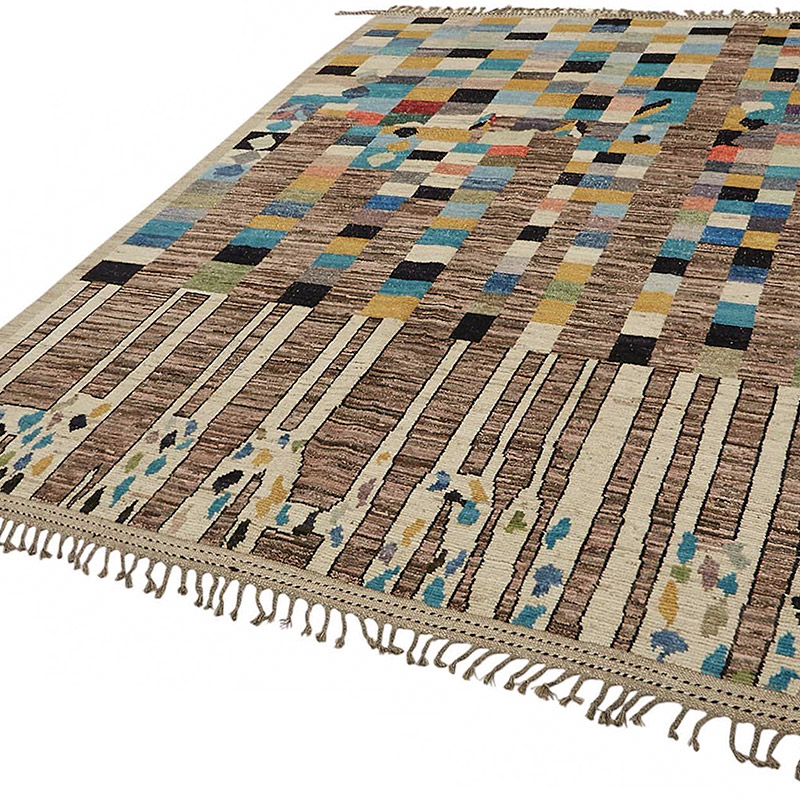 New Moroccan Style Hand-Knotted Rug - 6' 7" x 9' 9" (79" x 117") - K0084033