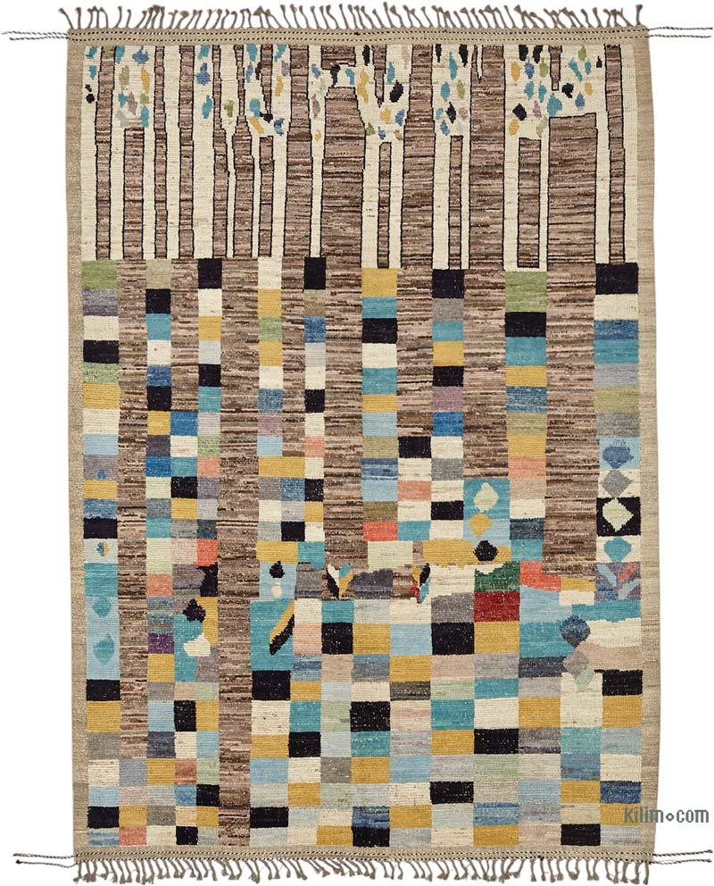 New Moroccan Style Hand-Knotted Rug - 6' 7" x 9' 9" (79" x 117") - K0084033