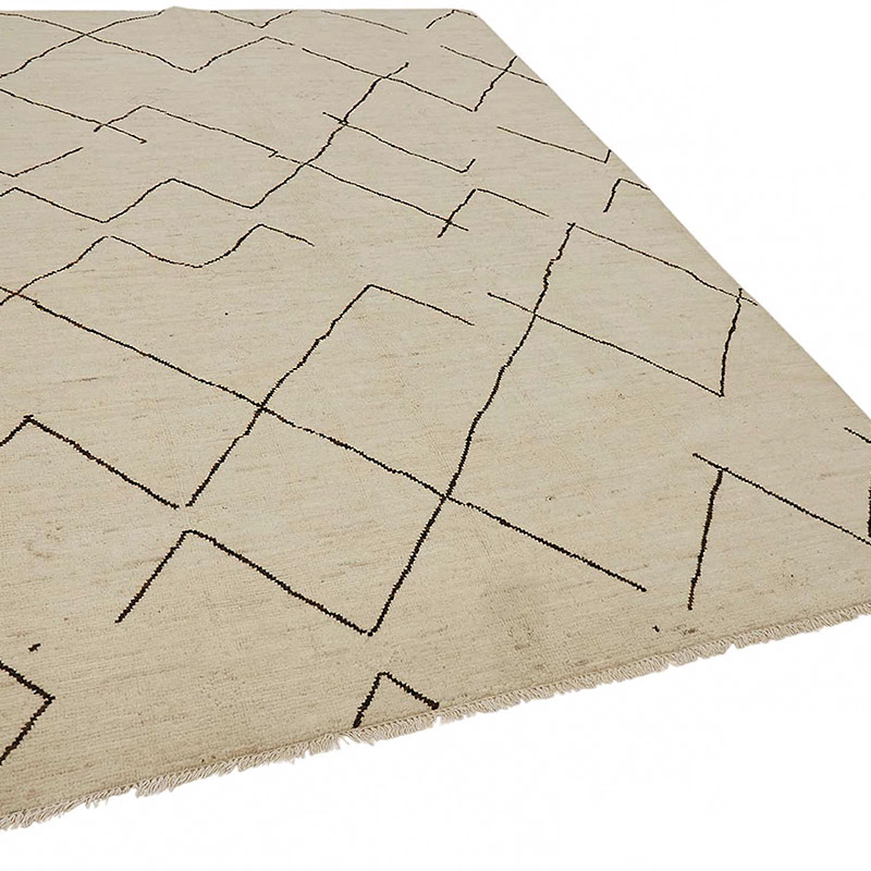 Nueva Alfombra Tejida a Mano de Estilo Marroquí - 208 cm x 294 cm - K0084052