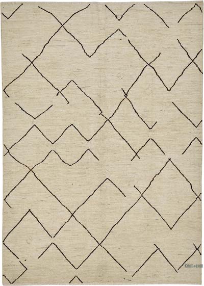 New Moroccan Style Hand-Knotted Rug - 6' 10" x 9' 8" (82" x 116")