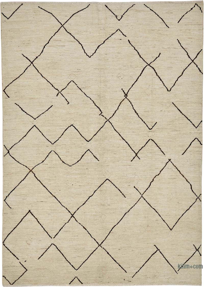 Nueva Alfombra Tejida a Mano de Estilo Marroquí - 208 cm x 294 cm - K0084052