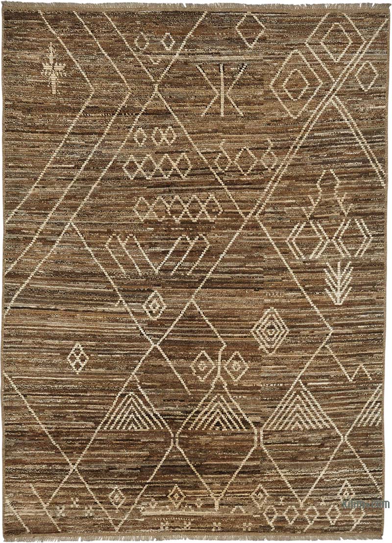Nueva Alfombra Tejida a Mano de Estilo Marroquí - 207 cm x 293 cm - K0084054