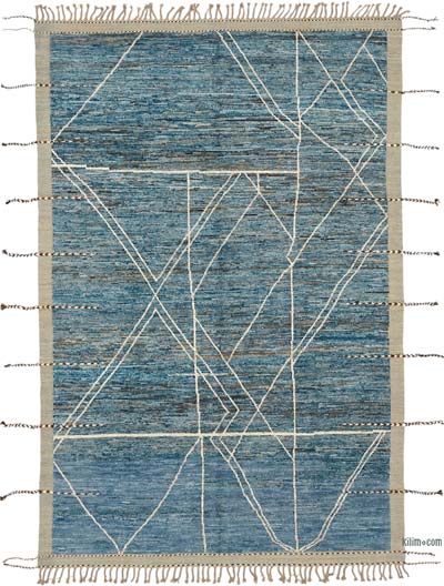 Nueva Alfombra Tejida a Mano de Estilo Marroquí - 201 cm x 304 cm