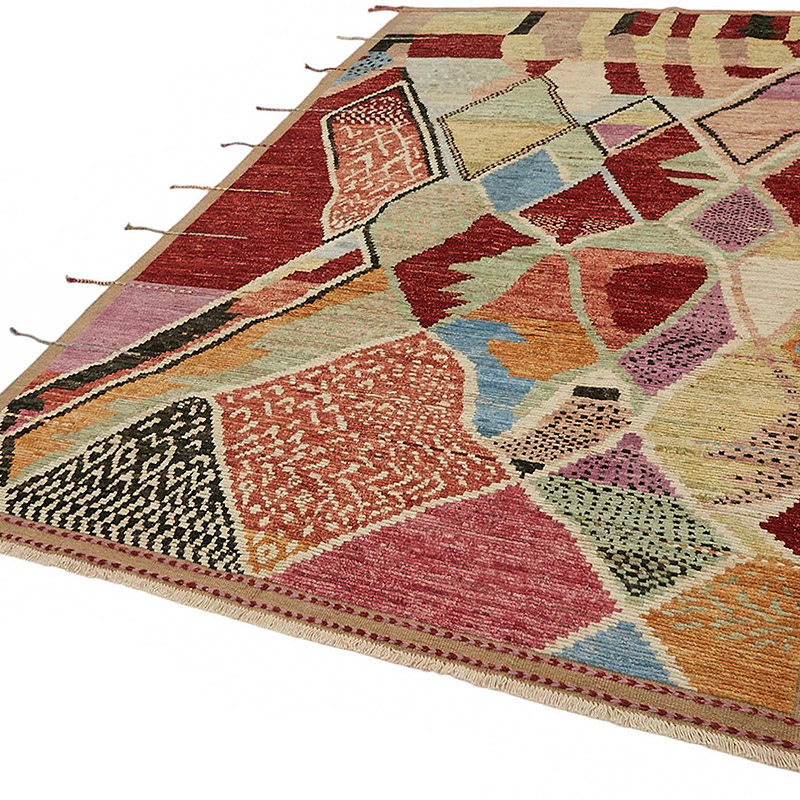 Nueva Alfombra Tejida a Mano de Estilo Marroquí - 200 cm x 307 cm - K0084067