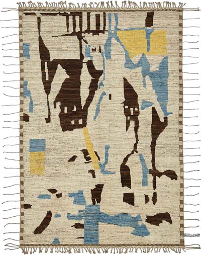 New Moroccan Style Hand-Knotted Rug - 6' 9" x 9' 11" (81" x 119")
