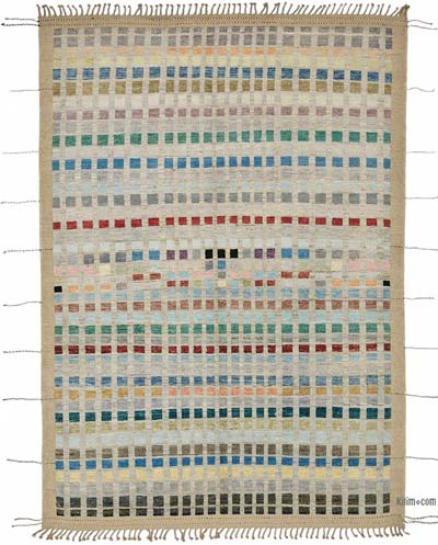 New Moroccan Style Hand-Knotted Rug - 6' 11" x 10'  (83" x 120")
