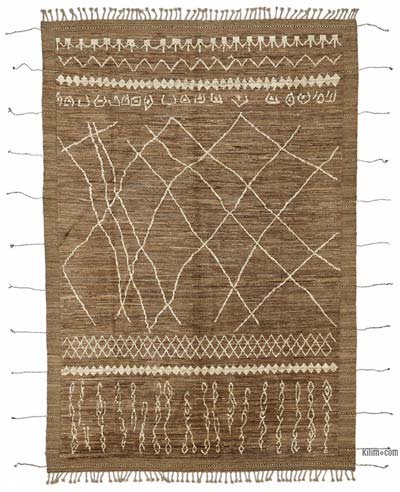 New Moroccan Style Hand-Knotted Rug - 6' 9" x 10' 1" (81" x 121")