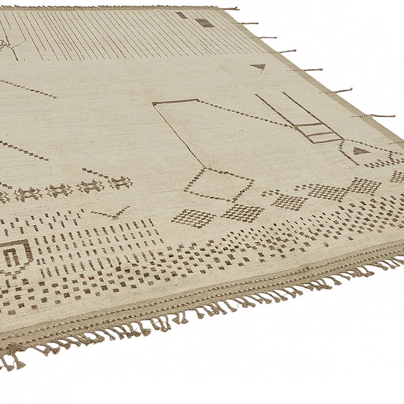 New Moroccan Style Hand-Knotted Rug - 9' 1" x 12' 2" (109" x 146") - K0084080