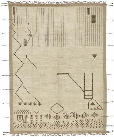 New Moroccan Style Hand-Knotted Rug - 9' 1" x 12' 2" (109" x 146")