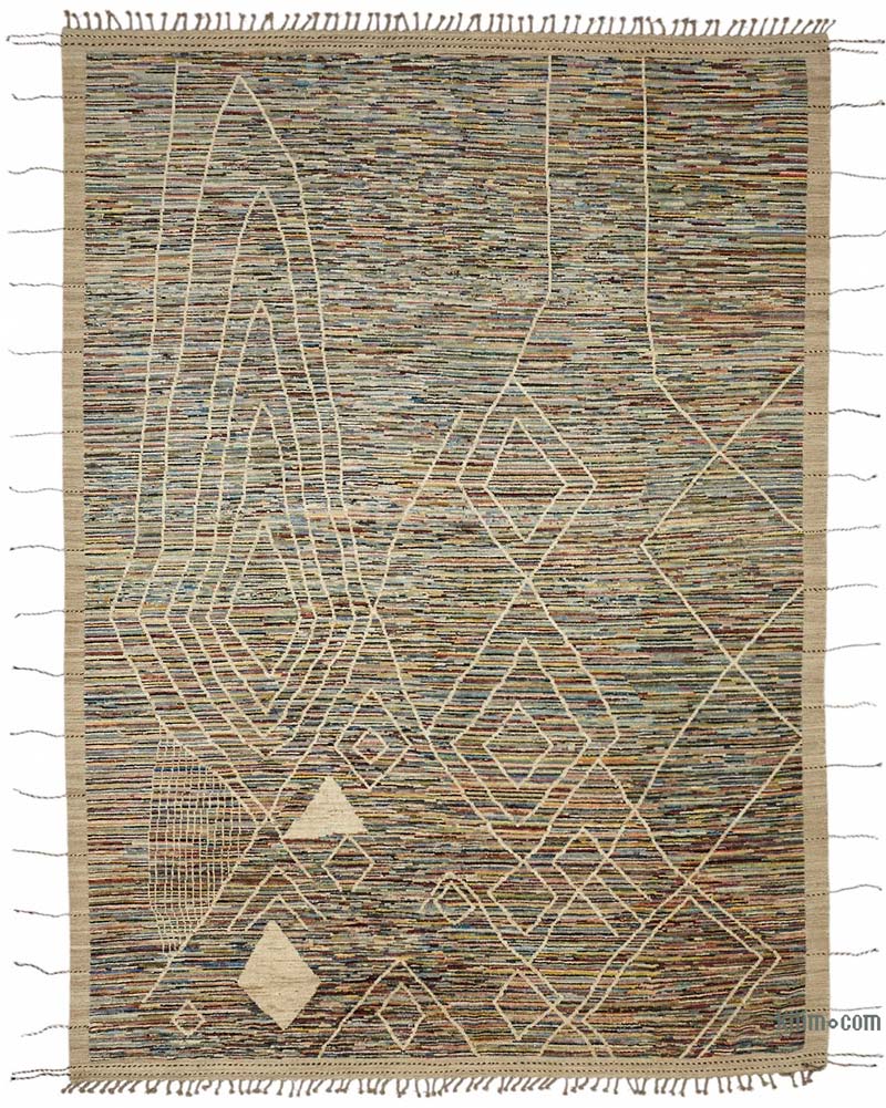 Nueva Alfombra Tejida a Mano de Estilo Marroquí - 308 cm x 431 cm - K0084081