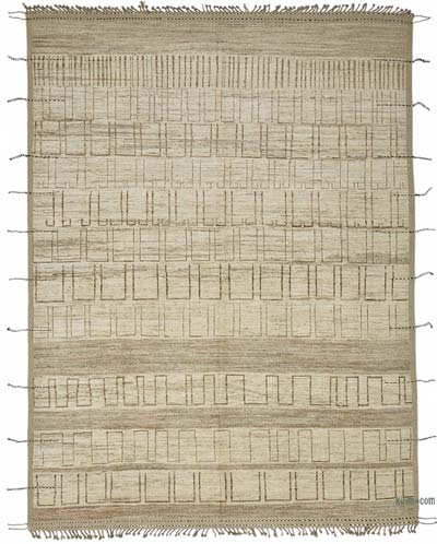 New Moroccan Style Hand-Knotted Rug - 10' 5" x 14' 1" (125" x 169")
