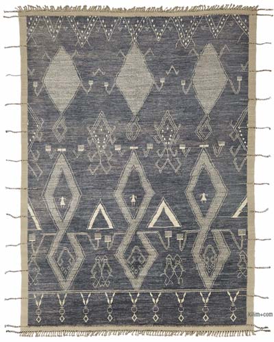 New Moroccan Style Hand-Knotted Rug - 10' 5" x 14' 6" (125" x 174")