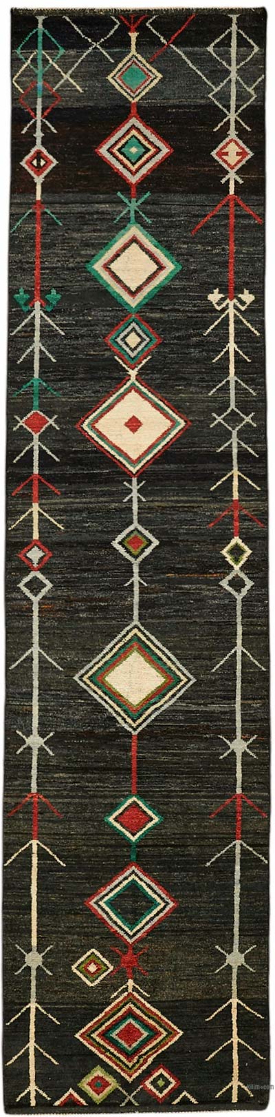 New Moroccan Style Hand-Knotted Runner - 3'  x 13' 9" (36" x 165")