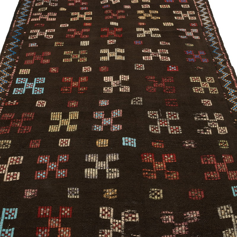 Vintage Anatolian Jijim Rug - 4' 6" x 9' 1" (54" x 109") - K0084131